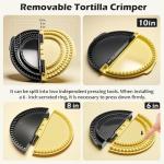 Joehea 3-in-1 Tortilla Sealer Crimper (10+8+6 Inch) Detachable Tortilla Sealer|Leak-proof Shark Tooth Design|Dishwasher Safe|Suitable for Burritos, Pancakes, Dumplings（Yellow Black）