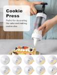 Cookie Press Set, Churro Maker with 12 Discs and 10 Cake Decorating Tips, Cookie Press for Biscuit and Churro, White