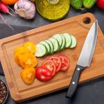 Bamboo Cutting Board for Kitchen, Wooden Cutting Boards with Deep Juice Grooves for Chopping & Serving, 100% Natural Organic Bamboo, Pre Oiled, 12" x 8" - 0.6" Thick