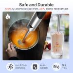 Consciot 4-in-1 Immersion Blender Handheld Max 1100W, Corded Stick Emulsifier with Entire Stainless Steel Blender Shaft, Trigger Speed Control, For Blending, Beating, Frothing, Mixing & More, Non-BPA