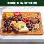 Bamboo Cutting Board for Kitchen, Wooden Cutting Boards with Deep Juice Grooves for Chopping & Serving, 100% Natural Organic Bamboo, Pre Oiled, 12" x 8" - 0.6" Thick