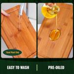 Bamboo Cutting Board for Kitchen, Wooden Cutting Boards with Deep Juice Grooves for Chopping & Serving, 100% Natural Organic Bamboo, Pre Oiled, 12" x 8" - 0.6" Thick