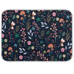 Dish Drying Mat for Kitchen Counter Colorful Flowers Black Absorbent Drying Matt for Dishes Sink Countertop 16'' x 18''