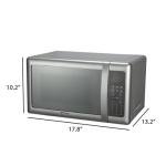 Emerson MW7601SL-N Countertop Microwave Oven with Sleek Mirrored Finish Glass Door 700W, 10 Power Levels and 6 Pre-Programmed Settings with Child Safe Lock, 0.7 Cu. Ft, Silver