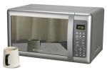 Emerson MW7601SL-N Countertop Microwave Oven with Sleek Mirrored Finish Glass Door 700W, 10 Power Levels and 6 Pre-Programmed Settings with Child Safe Lock, 0.7 Cu. Ft, Silver
