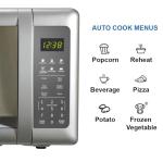 Emerson MW7601SL-N Countertop Microwave Oven with Sleek Mirrored Finish Glass Door 700W, 10 Power Levels and 6 Pre-Programmed Settings with Child Safe Lock, 0.7 Cu. Ft, Silver