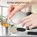 Safring Can Opener Manual, Heavy Duty Stainless Steel Smooth Edge Can Opener With Soft Touch Handle, Oversized Handheld Easy Turn Knob, Multi-Function Bottle Opener, Black