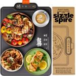 Sizzle Spire Electric Warming Tray, Rollable Silicone Warming Pad for Food with 4 Temperature Settings, auto Shut-Off, Great Food Warmer Mat for Parties, Buffets, Gatherings and Everyday Use - Black