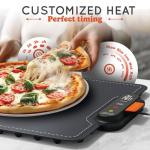 Sizzle Spire Electric Warming Tray, Rollable Silicone Warming Pad for Food with 4 Temperature Settings, auto Shut-Off, Great Food Warmer Mat for Parties, Buffets, Gatherings and Everyday Use - Black