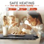 Sizzle Spire Electric Warming Tray, Rollable Silicone Warming Pad for Food with 4 Temperature Settings, auto Shut-Off, Great Food Warmer Mat for Parties, Buffets, Gatherings and Everyday Use - Black