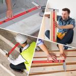 Stair Tread Template Tools,Multifunctional Aluminum Alloy Stairs Measuring Tool,Adjustable Length & Direction & Lockable,for Staircase Planning Layouts & Object Gauge Measurement