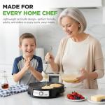 NutriChef Electric Crepe Maker & Griddle Cooktop | Nonstick Reversible 12 Inch Hot Plate with LED Indicator Lights & Adjustable Temperature Control | Wooden Spatula & Batter Spreader Included