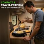 NutriChef Electric Crepe Maker & Griddle Cooktop | Nonstick Reversible 12 Inch Hot Plate with LED Indicator Lights & Adjustable Temperature Control | Wooden Spatula & Batter Spreader Included