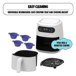 CRUX x Marshmello 3.0 QT Digital Air Fryer with TurboCrisp Technology, Touch Screen Temperature Control, Timer and Auto Shut-off, Fully Programmable, Silicone Cupcake Molds Included, White