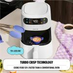 CRUX x Marshmello 3.0 QT Digital Air Fryer with TurboCrisp Technology, Touch Screen Temperature Control, Timer and Auto Shut-off, Fully Programmable, Silicone Cupcake Molds Included, White