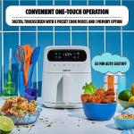 CRUX x Marshmello 3.0 QT Digital Air Fryer with TurboCrisp Technology, Touch Screen Temperature Control, Timer and Auto Shut-off, Fully Programmable, Silicone Cupcake Molds Included, White