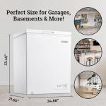 Igloo 5.0 Cu. Ft. Chest Freezer With Removable Basket, Free-Standing Door Temperature Ranges From -10 to 10 F, Front Defrost Water Drain, Perfect for Homes, Garages, Basements, RVs, White
