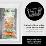 Igloo 5.0 Cu. Ft. Chest Freezer With Removable Basket, Free-Standing Door Temperature Ranges From -10 to 10 F, Front Defrost Water Drain, Perfect for Homes, Garages, Basements, RVs, White