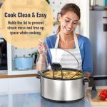 NiHome Slow Cooker Lid Holder Fit for Crockpot for Hands-Free Cooking, Fits Various Lid Sizes, Stable and Non-Slip Design, Prevents Water Stains on Countertops, Easy to Use, Space-Saving Storage