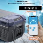 VEVOR 12 Volt Car Refrigerator Fridge, 15 L Single Zone Portable Freezer, -4℉-68℉ Adjustable Range, 12/24V DC and 100-240V AC Compressor Cooler for Outdoor, Camping, RV, Grey