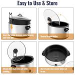 NiHome Slow Cooker Lid Holder Fit for Crockpot for Hands-Free Cooking, Fits Various Lid Sizes, Stable and Non-Slip Design, Prevents Water Stains on Countertops, Easy to Use, Space-Saving Storage