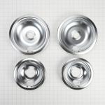 Whirlpool W10278125 Round Electric Range Burner Drip Bowls, Finish, Chrome