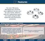 Whirlpool W10278125 Round Electric Range Burner Drip Bowls, Finish, Chrome