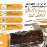 ROTO-Q 360 Rotisserie Tumble Basket: Elevate Your Grilling Game! Perfect for Chicken Wings, Coffee Beans, and More (Compatible Only with ROTOQ360 Rotisserie)