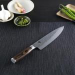 Shun Premier 8" Chef's Knife, Handcrafted Japanese Kitchen Knife for Professional and Home Chefs, VG-MAX Core with Damascus Stainless Steel Cladding, Pakkawood Handle