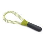 Joseph Joseph Twist Whisk 2-In-1 Collapsible Balloon and Flat Whisk Silicone Coated Steel Wire, Gray/Green