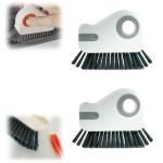 2 in 1 Groove Cleaning Brush Window Track Cleaning Tools, 2025 New Hard Bristle Crevice Cleaning Brush with Hidden Scraperfor Sliding Door Track, Window Sill, Shutter Door (2, Grey)