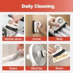 2 in 1 Groove Cleaning Brush Window Track Cleaning Tools, 2025 New Hard Bristle Crevice Cleaning Brush with Hidden Scraperfor Sliding Door Track, Window Sill, Shutter Door (2, Grey)