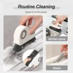 2 in 1 Groove Cleaning Brush Window Track Cleaning Tools, 2025 New Hard Bristle Crevice Cleaning Brush with Hidden Scraperfor Sliding Door Track, Window Sill, Shutter Door (2, Grey)
