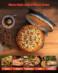VEVOR Pizza Oven, 12 in Electric Pizza Maker, 1200W Electric Pizzas Cooker with Cordierite Stone, 5-Mode Temperature Control, Viewing Window for Precise Cooking, Heats up to 788 ˚F, for Home (Black)