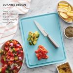 KitchenAid Classic Plastic Cutting Board with Perimeter Trench and Non Slip Edges, Dishwasher Safe, 11 inch x 14 inch, Blue