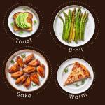 Elite Gourmet ETO449 9L / 4-Slice Countertop Toaster Oven, Compact Design, 30-Min Timer, Adjustable Temp up to 450°F, 800W Quartz Heating, Drop-Down Crumb Tray, Bake, Broil, Toast, Black