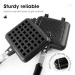 Sandwich Maker, Non-Stick Grilled Panini Maker Pan with Plates, Stovetop Toasted Sandwich Maker Aluminum Flip Frying Pan for Home Kitchen Breakfast Outdoors Camping