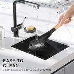 Qiyuda Silicone Spatula Spoon, BPA-Free Multifunction Wooden Handles Serving Spoon Scrape Cooking Utensils