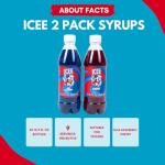 ICEE 2 Pack Slushie Syrups. Genuine ICEE Shaved Ice Syrups including Blue Raspberry and Red Cherry Flavors. 2 16.9 Fl oz Bottles. Perfect For Snow Cones, Slushies, Sodas & Ice Pops.