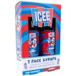 ICEE 2 Pack Slushie Syrups. Genuine ICEE Shaved Ice Syrups including Blue Raspberry and Red Cherry Flavors. 2 16.9 Fl oz Bottles. Perfect For Snow Cones, Slushies, Sodas & Ice Pops.