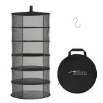 iPower Herb Drying Rack 6-Layer 2-Feet Black Mesh Hanging Net Dryer Collapsible with Opendoor, Pothook and Storage Pouch, for Hydroponics Buds and Flowers