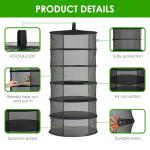 iPower Herb Drying Rack 6-Layer 2-Feet Black Mesh Hanging Net Dryer Collapsible with Opendoor, Pothook and Storage Pouch, for Hydroponics Buds and Flowers