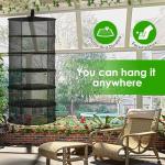 iPower Herb Drying Rack 6-Layer 2-Feet Black Mesh Hanging Net Dryer Collapsible with Opendoor, Pothook and Storage Pouch, for Hydroponics Buds and Flowers