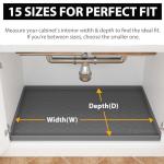 TigeJoy Under Sink Mat for Kitchen Cabinet 34" x 22", Upgraded Thick Silicone Waterproof Protector with Raised Edge, Anti-Leak Shelf Liner for Bathroom Tray Sink Organizers and Storage