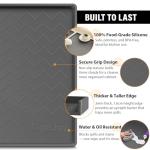 TigeJoy Under Sink Mat for Kitchen Cabinet 34" x 22", Upgraded Thick Silicone Waterproof Protector with Raised Edge, Anti-Leak Shelf Liner for Bathroom Tray Sink Organizers and Storage