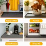 TigeJoy Under Sink Mat for Kitchen Cabinet 34" x 22", Upgraded Thick Silicone Waterproof Protector with Raised Edge, Anti-Leak Shelf Liner for Bathroom Tray Sink Organizers and Storage