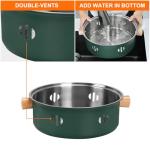 BSDLZCH Portable Charcoal Barbecue Grill, 1pc Mini BBQ Grill Multifunctional Charcoal Grill Smokeless Round Tabletop Charcoal Grill for Indoor Outdoor Cooking Home Party Picnic Camping (Green)