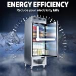 Coolski 27" W Commercial Freezer 1 Solid Door, 19.32 Cu.ft Reach-in Upright Stainless Steel Freezer, Fan Cooling, Auto-Defrost, LED Lighting