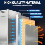 Coolski 27" W Commercial Freezer 1 Solid Door, 19.32 Cu.ft Reach-in Upright Stainless Steel Freezer, Fan Cooling, Auto-Defrost, LED Lighting