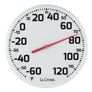 La Crosse 104-1522 8" Round Analog Dial Thermometer, White